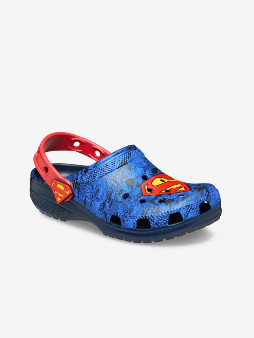 Sandlias Crocs Classic Super-Homem Kids Azuis
