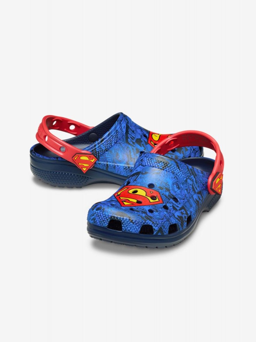 Sandlias Crocs Classic Super-Homem Kids Azuis