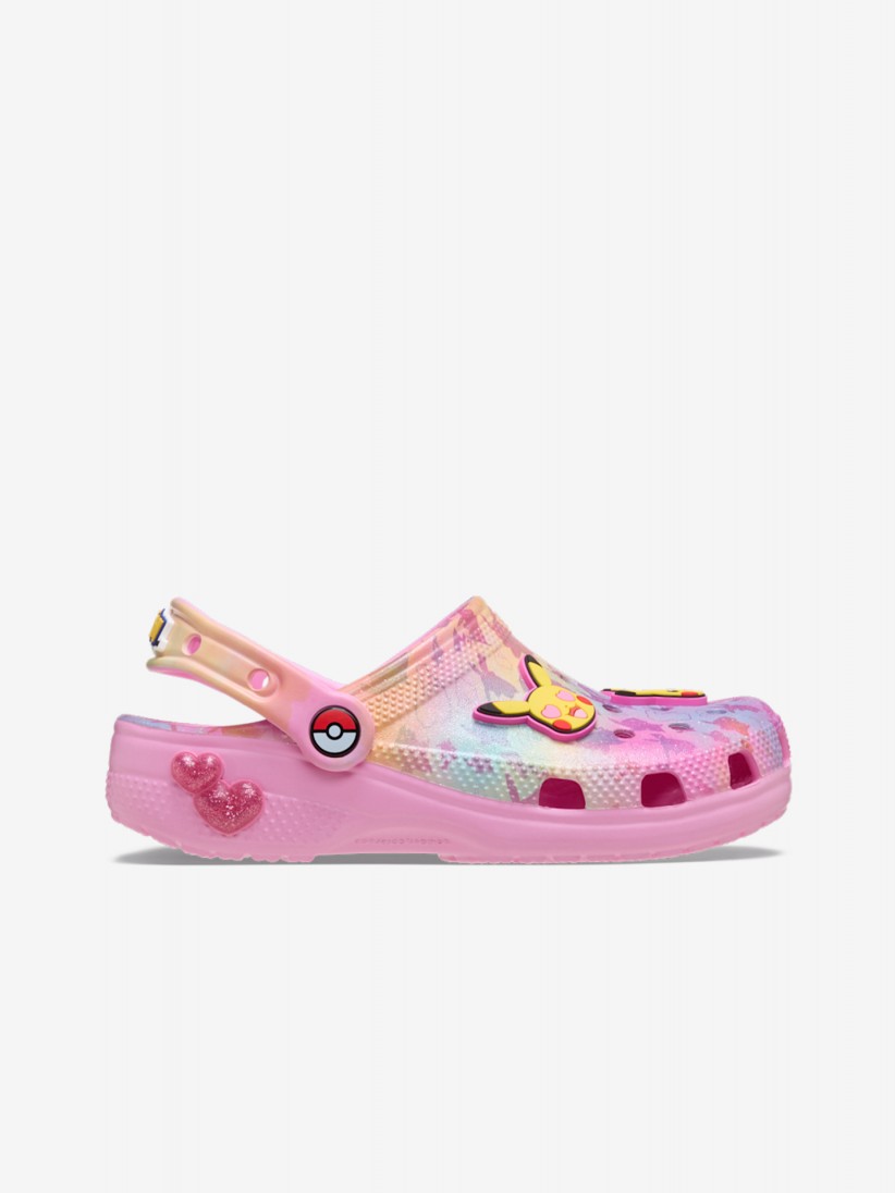 Sandlias Crocs Classic Pikachu Kids Rosa