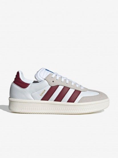 Adidas Samba XLG White and Burgundy Sneakers