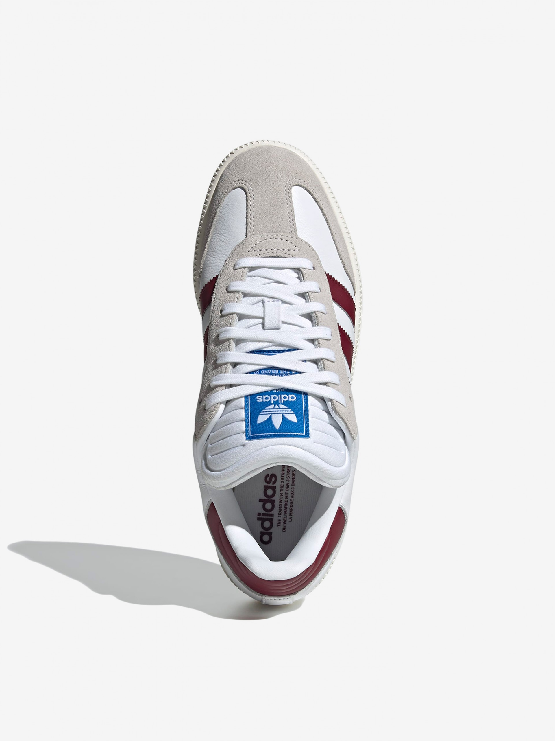 Sapatilhas Adidas Samba XLG Brancas e Bordeaux