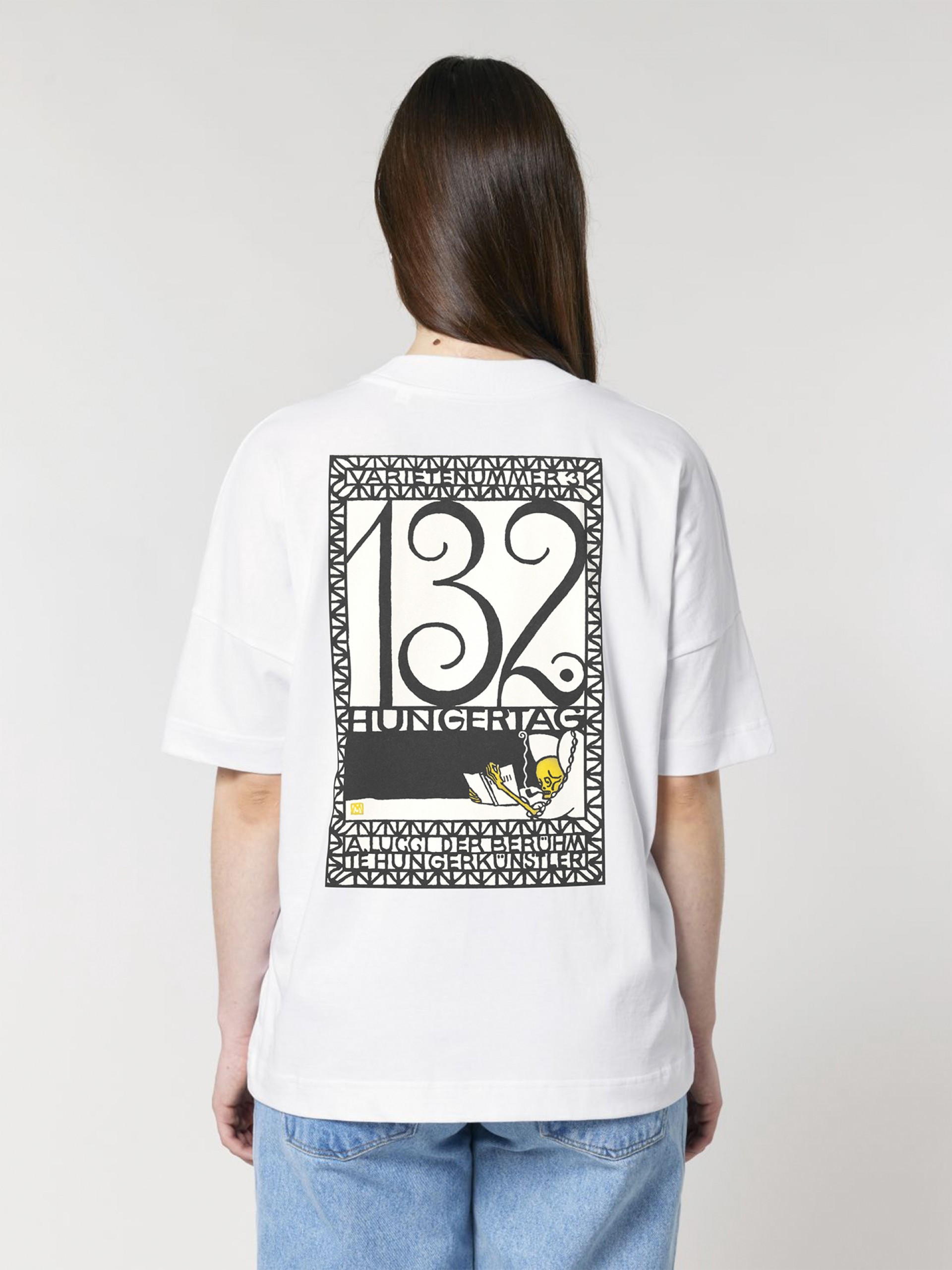T-shirt Hopera 132nd Day of Fasting, A. Lucci the Famous Hunger Artist by Moriz Jung. (1907) Branca