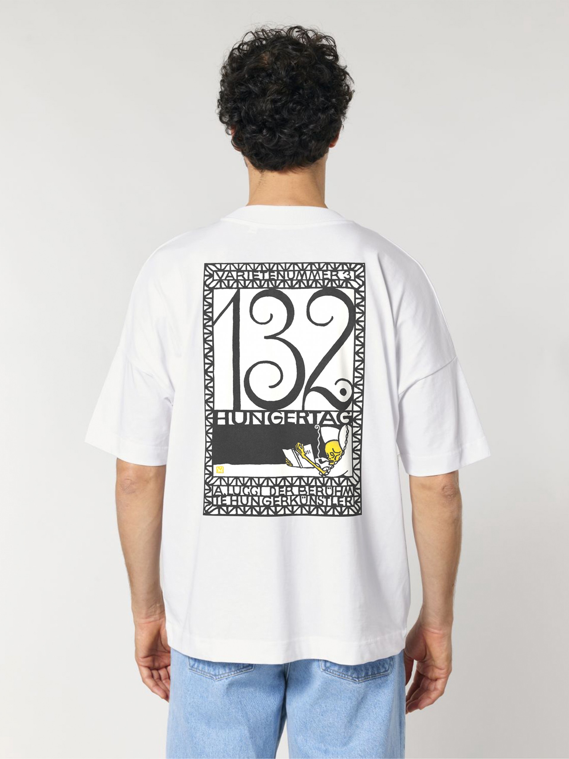 T-shirt Hopera 132nd Day of Fasting, A. Lucci the Famous Hunger Artist by Moriz Jung. (1907) Branca