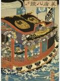 T-shirt Hopera Returning Sails by Utagawa Kuniyoshi (1846) Branca
