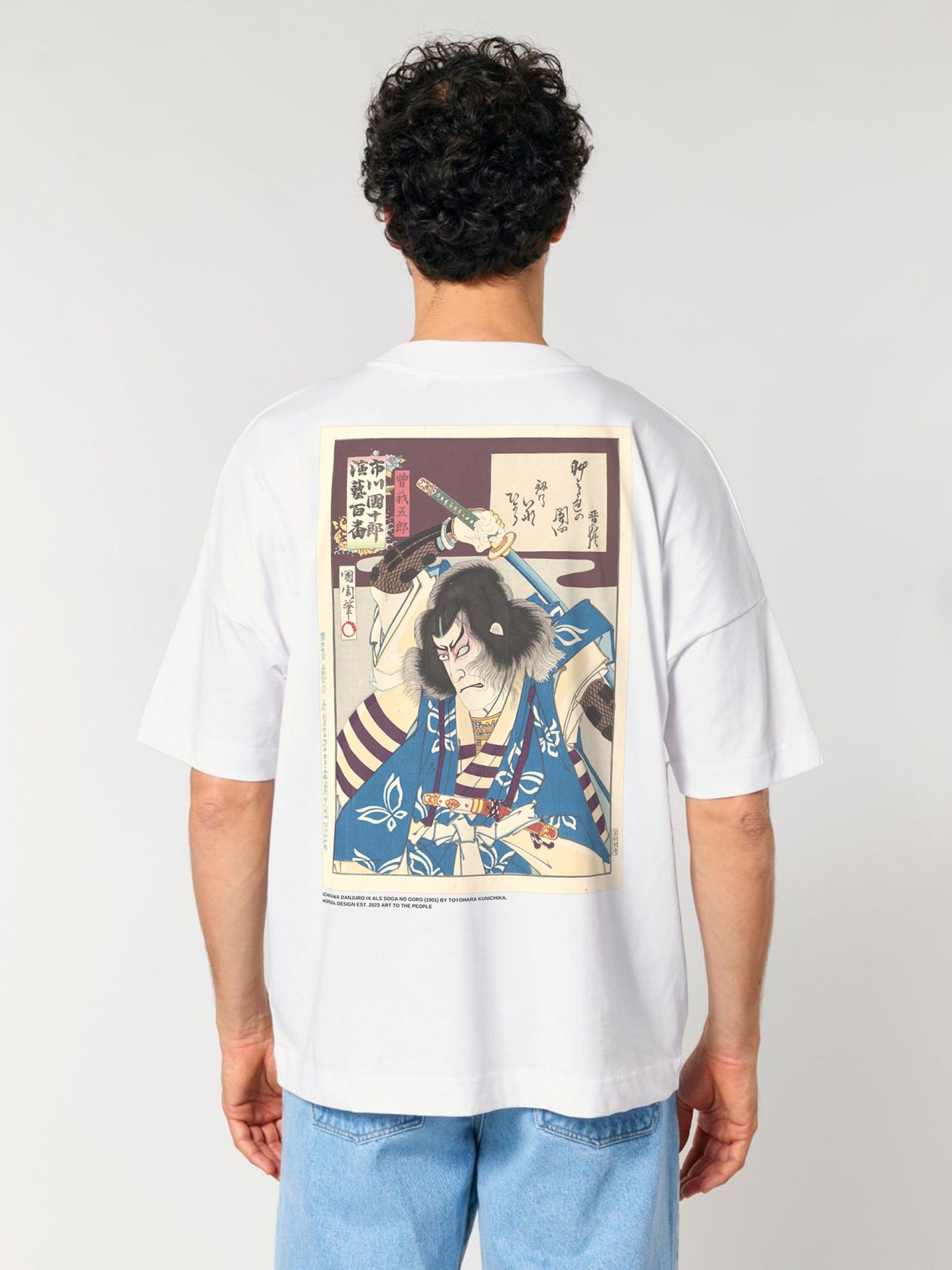 T-shirt Hopera Ichikawa Danjuro IX Als Soga No Goro by Toyohara Kunichika (1901) Branca