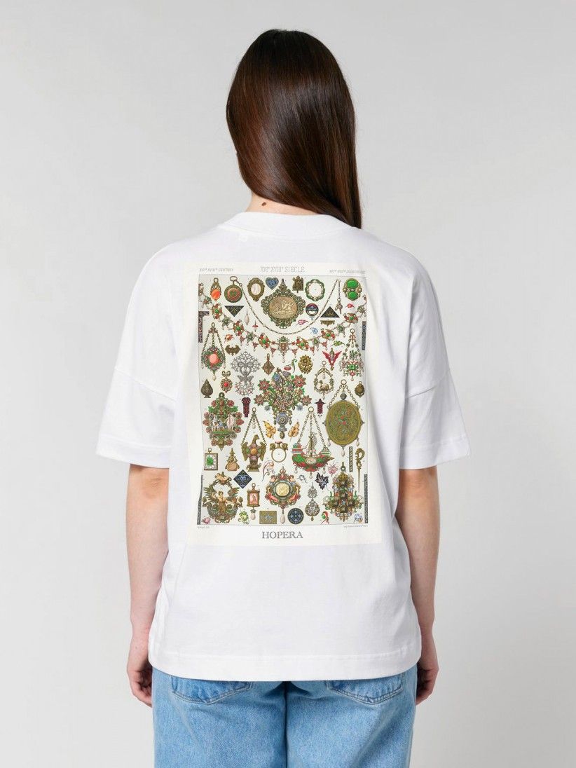 T-shirt Hopera 16th and 17th Century Ornament Plate by Albert Racinet (1888) Branca