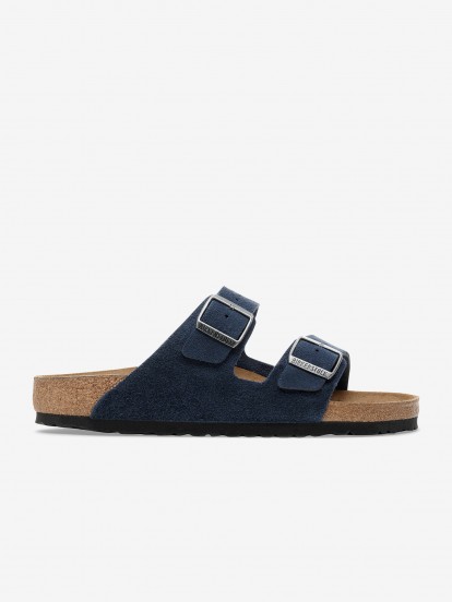 Chinelos Birkenstock Arizona Couro em Camura Azuis