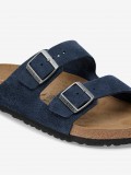 Birkenstock Arizona Suede Leather Blue Slides