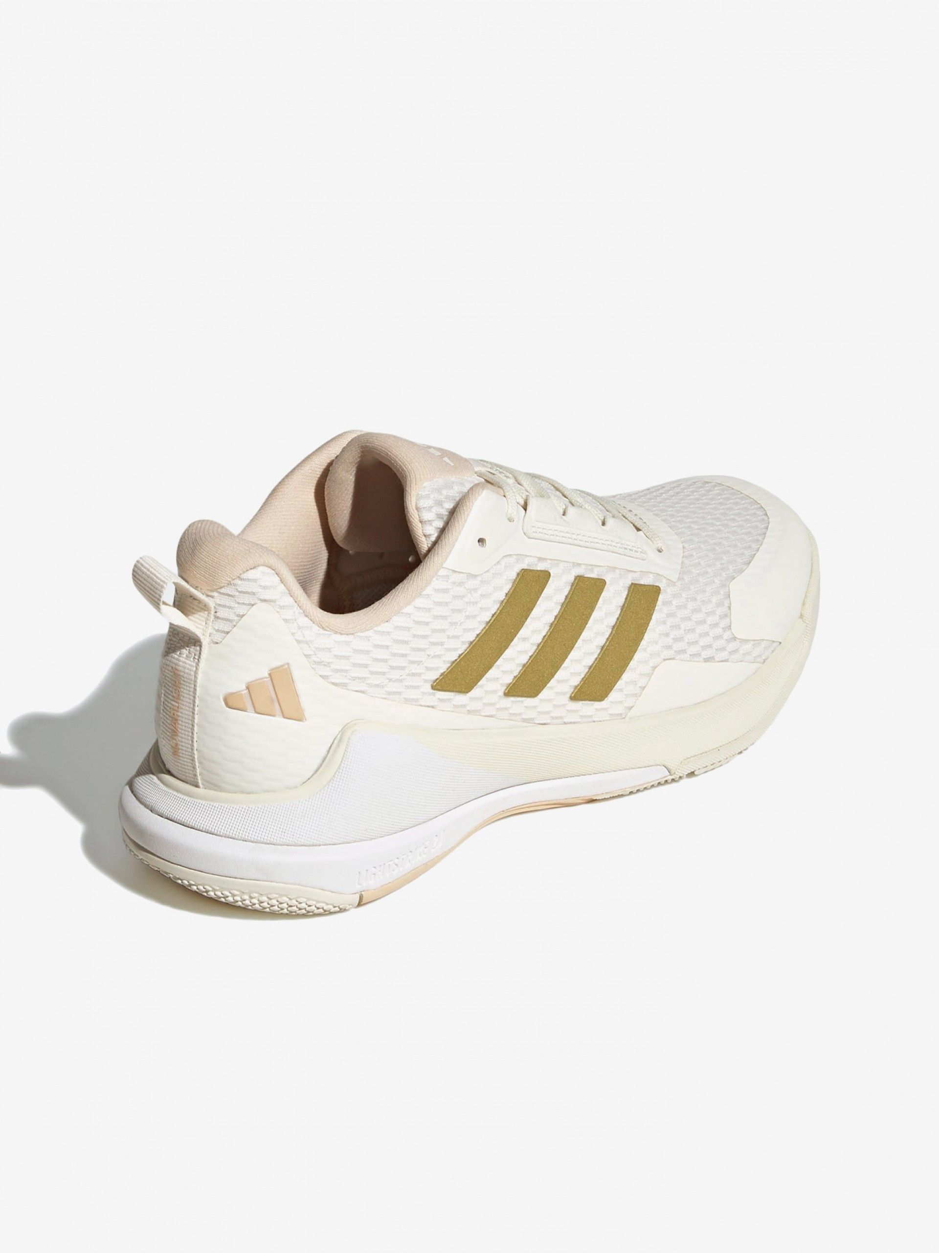 Zapatillas Adidas Novaflight 2 Padel W Beige y Doradas