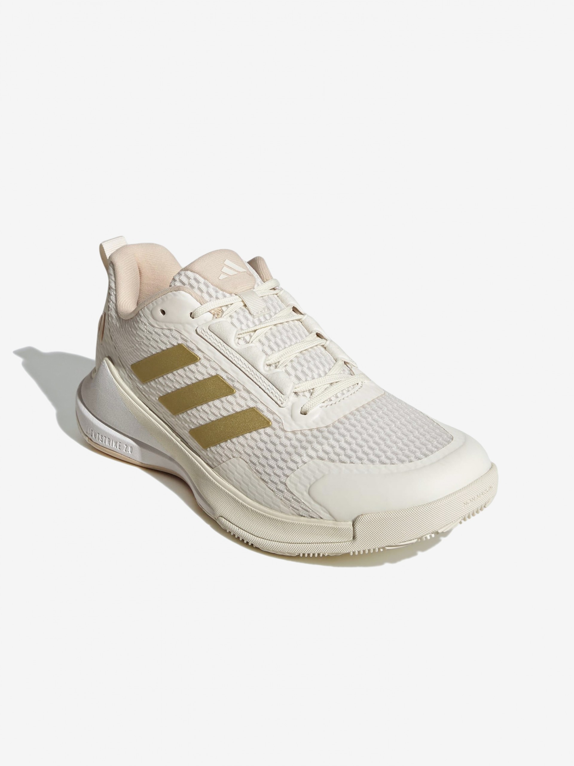 Zapatillas Adidas Novaflight 2 Padel W Beige y Doradas