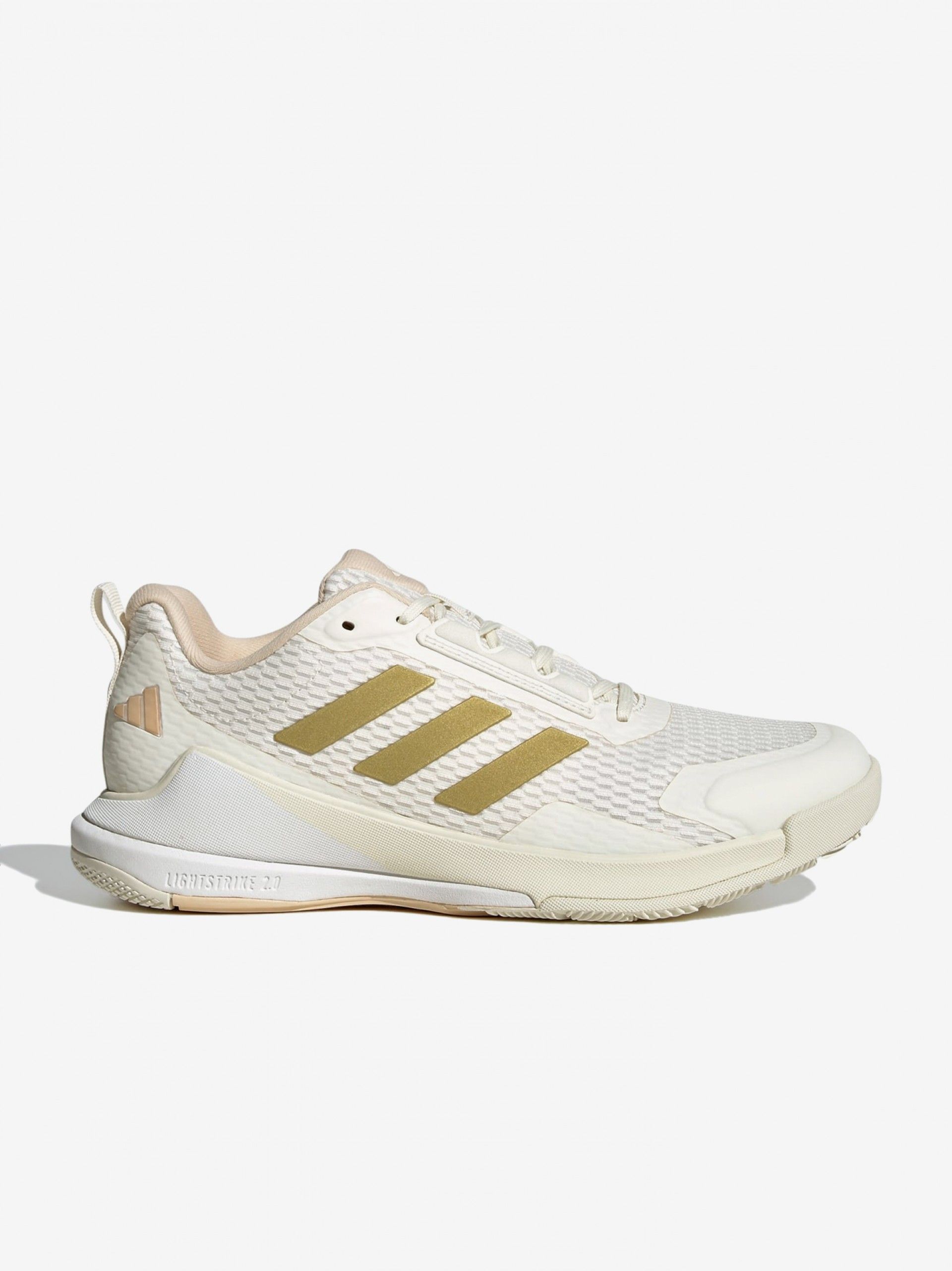 Zapatillas Adidas Novaflight 2 Padel W Beige y Doradas