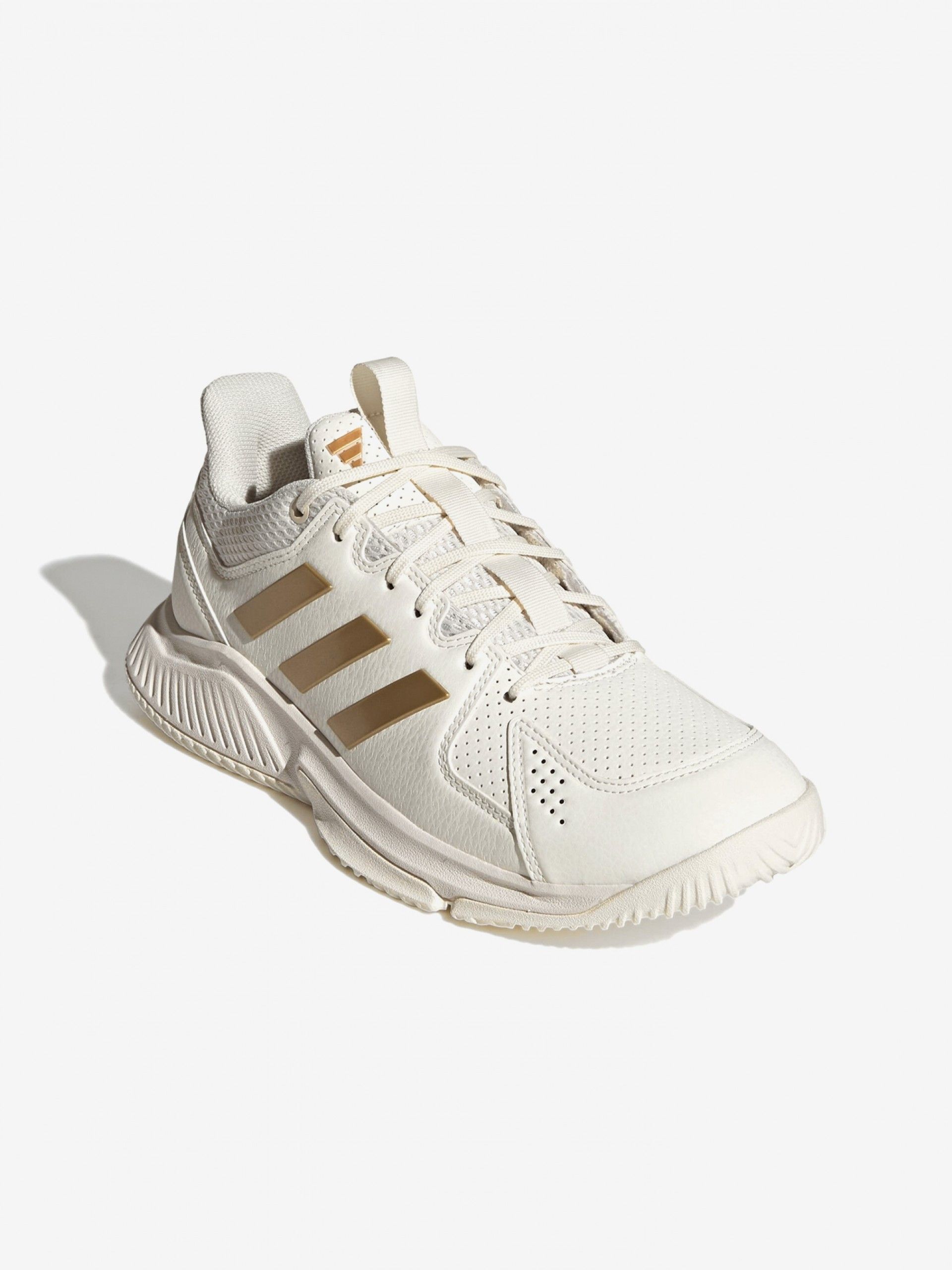 Sapatilhas Adidas Court Flight Padel W Bege e Douradas
