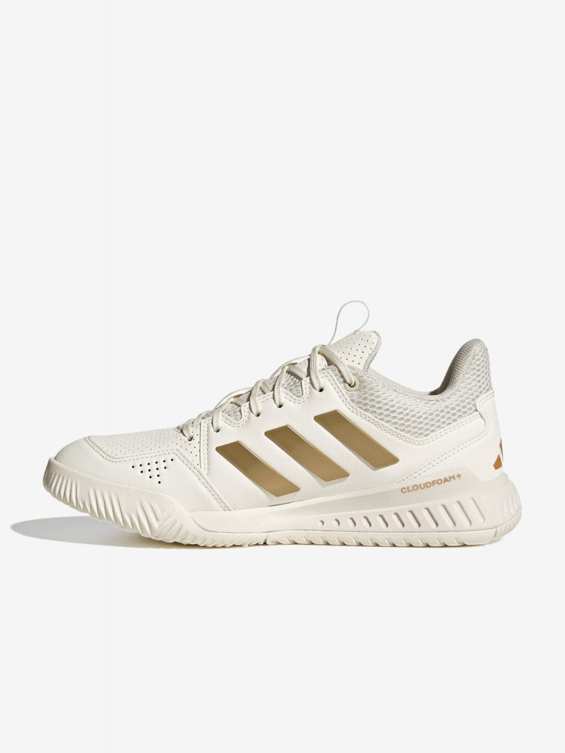 Zapatillas Adidas Court Flight Padel W Beige y Doradas