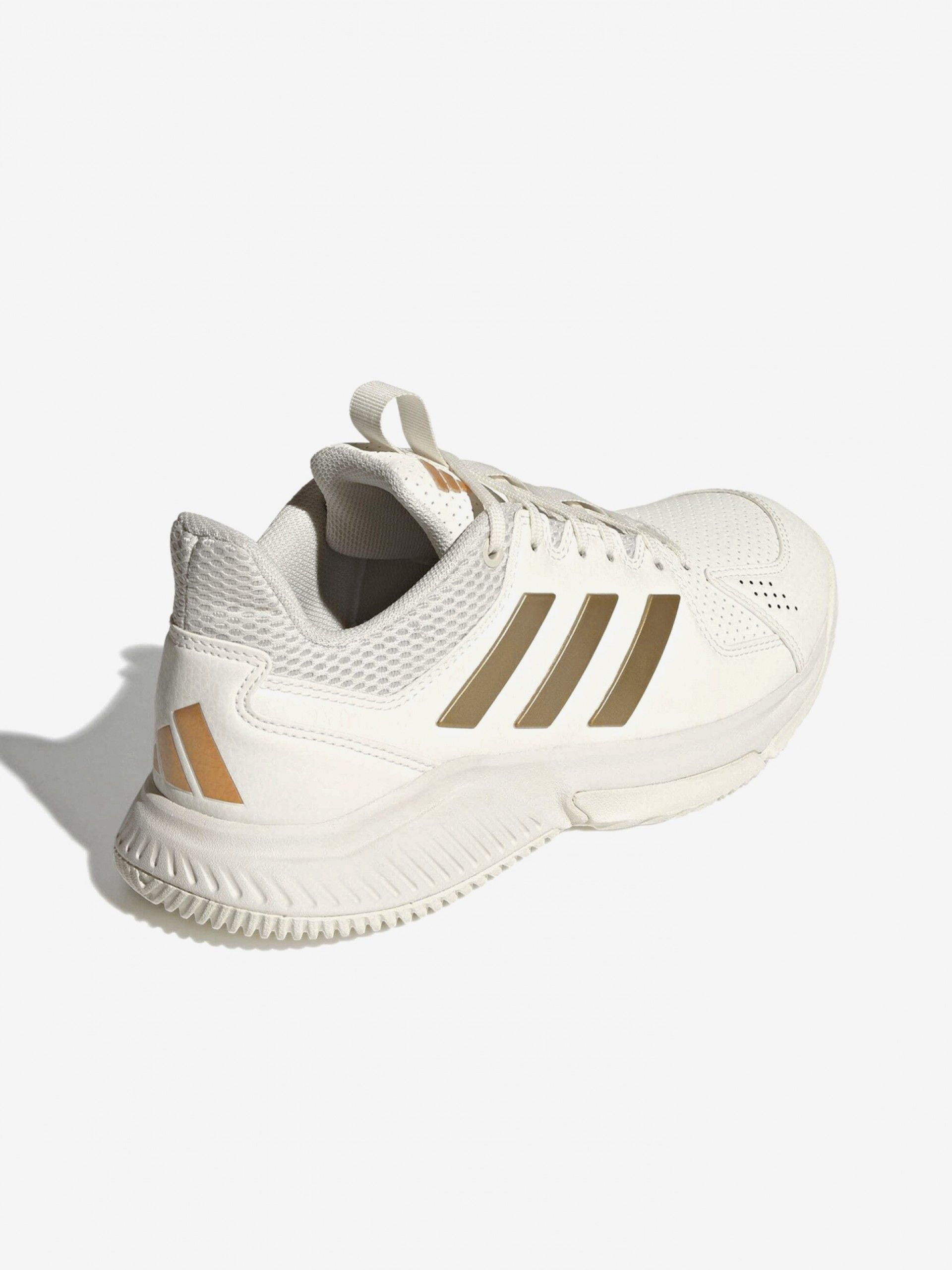 Sapatilhas Adidas Court Flight Padel W Bege e Douradas