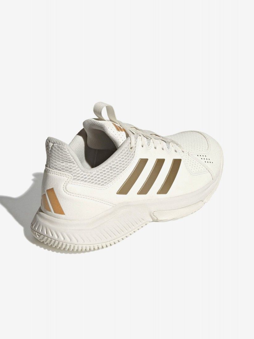 Zapatillas Adidas Court Flight Padel W Beige y Doradas
