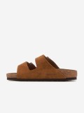 Chinelos Birkenstock Arizona Couro em Camura Camel