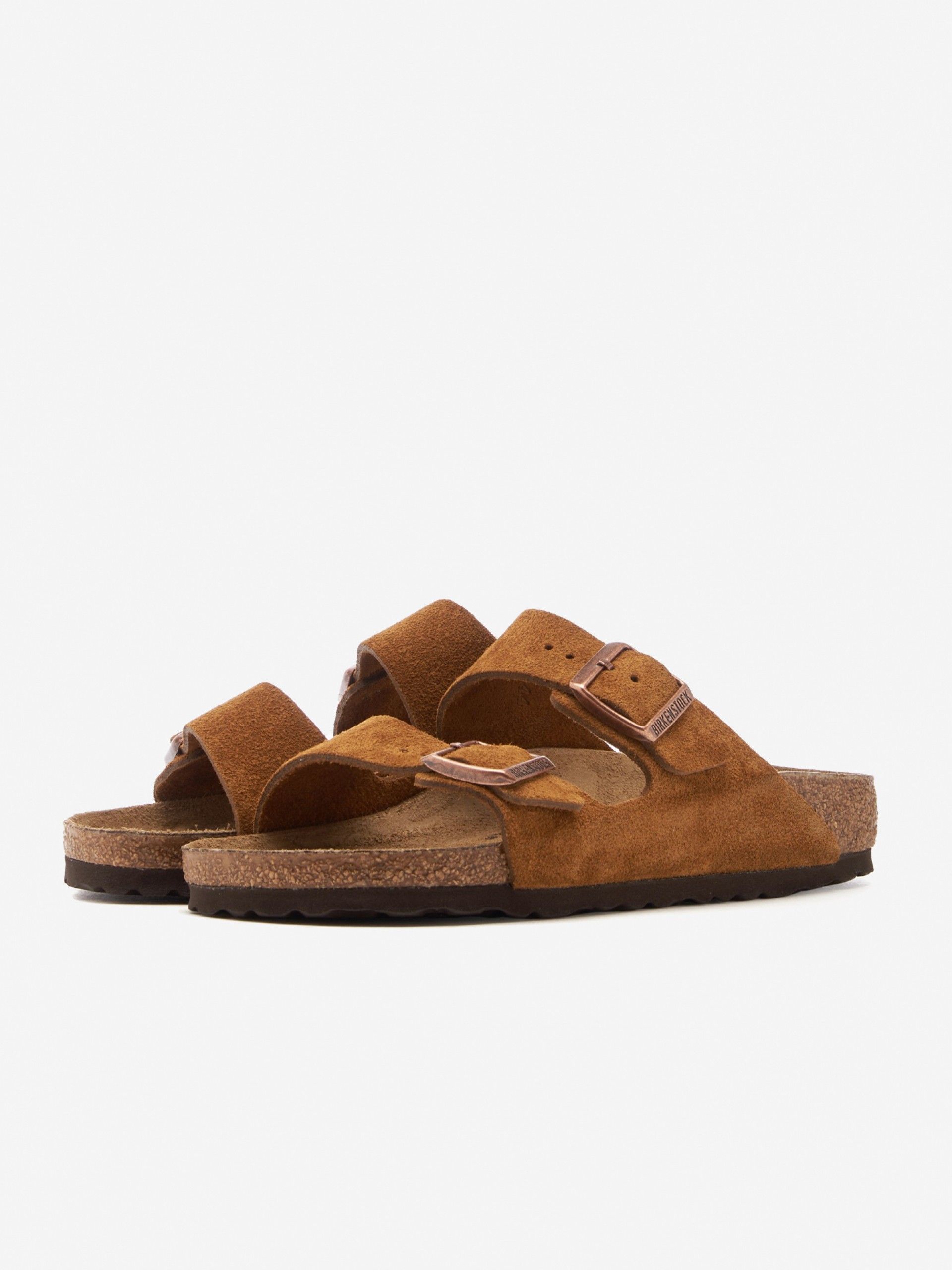 Chinelos Birkenstock Arizona Couro em Camurça Camel