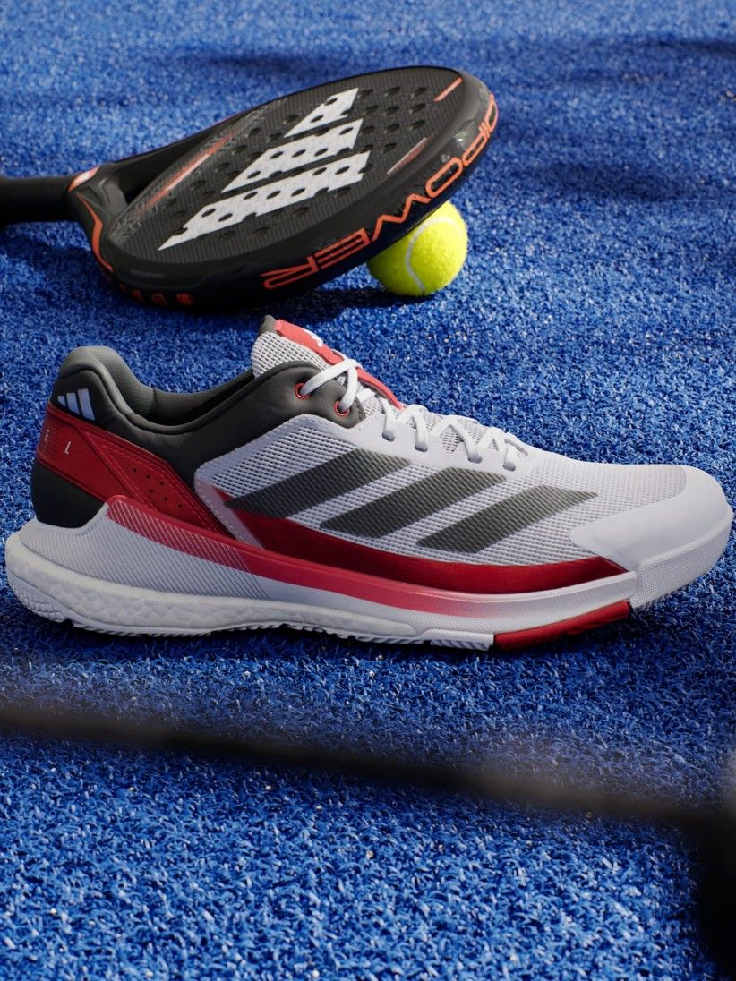 Sapatilhas Adidas Boost Crazyquick Padel M Brancas e Vermelhas