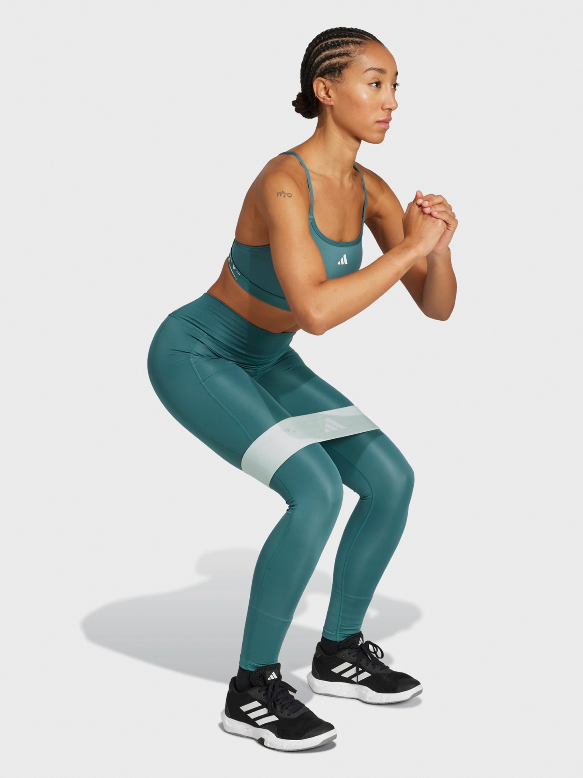 Leggings de Treino Adidas Optime Essentials Stash Pocket Full-Length Verdes