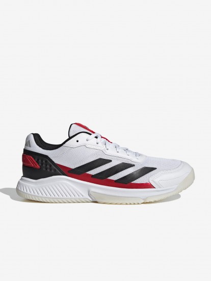 Zapatillas Adidas Courtquick Padel M Blancas y Rojas