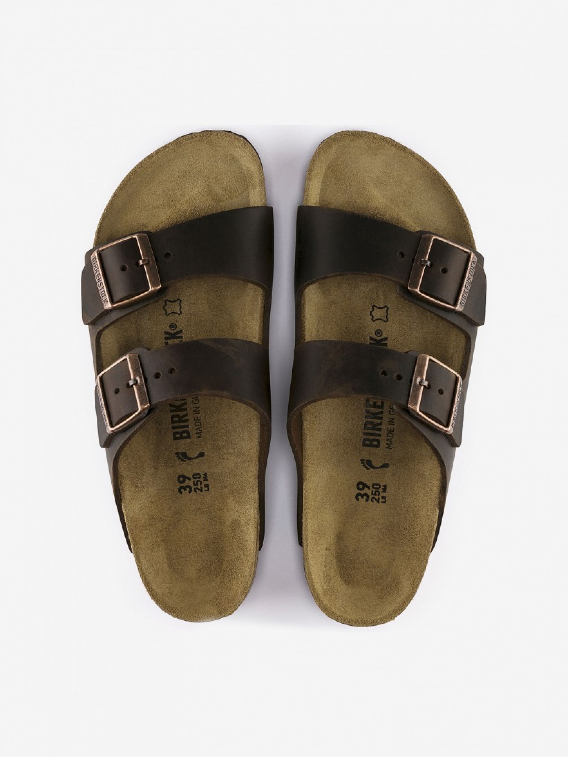 Chinelos Birkenstock Arizona Oiled Leather Castanhos