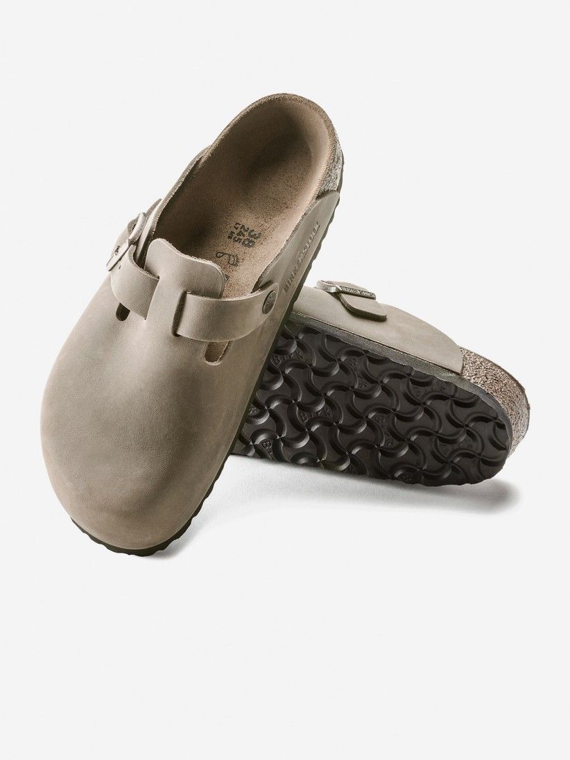 Chinelos Birkenstock Boston Oiled Leather Bege