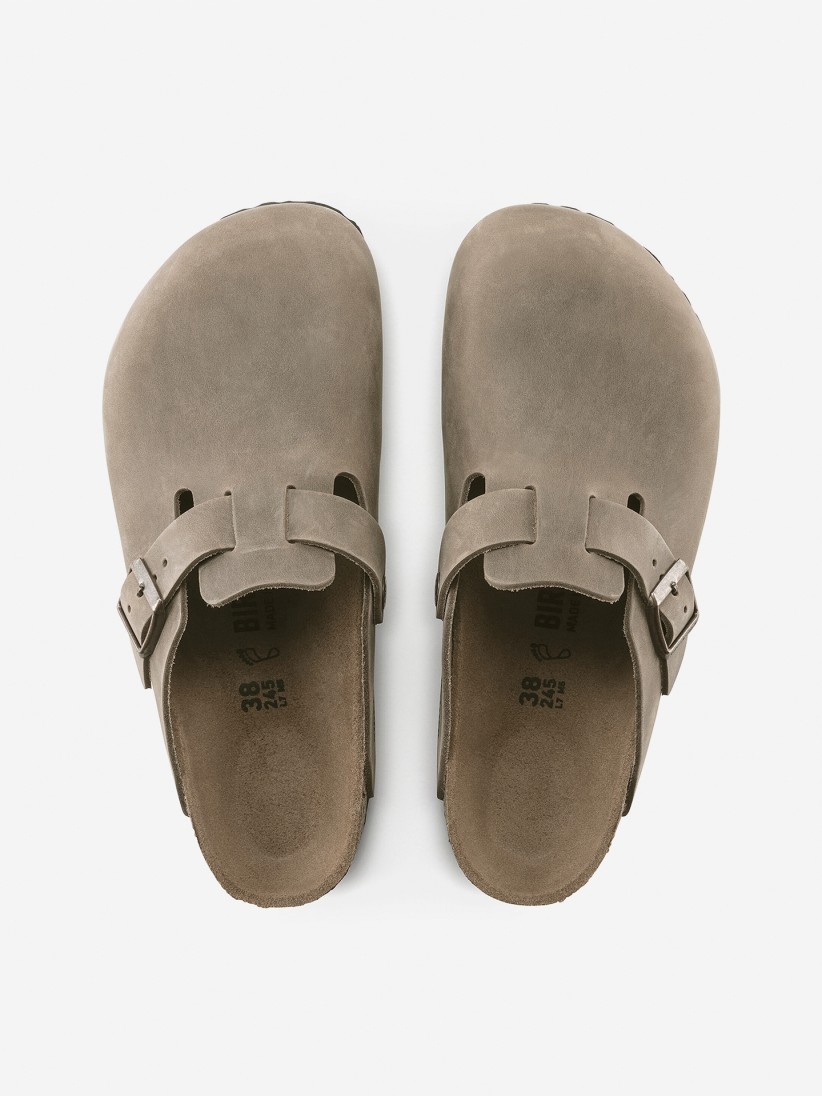 Chinelos Birkenstock Boston Oiled Leather Bege