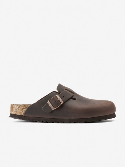 Chinelos Birkenstock Boston Oiled Leather Castanhos