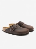 Birkenstock Boston Oiled Leather Brown Slides