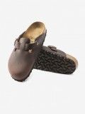 Birkenstock Boston Oiled Leather Brown Slides