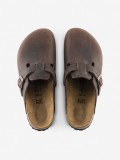 Birkenstock Boston Oiled Leather Brown Slides