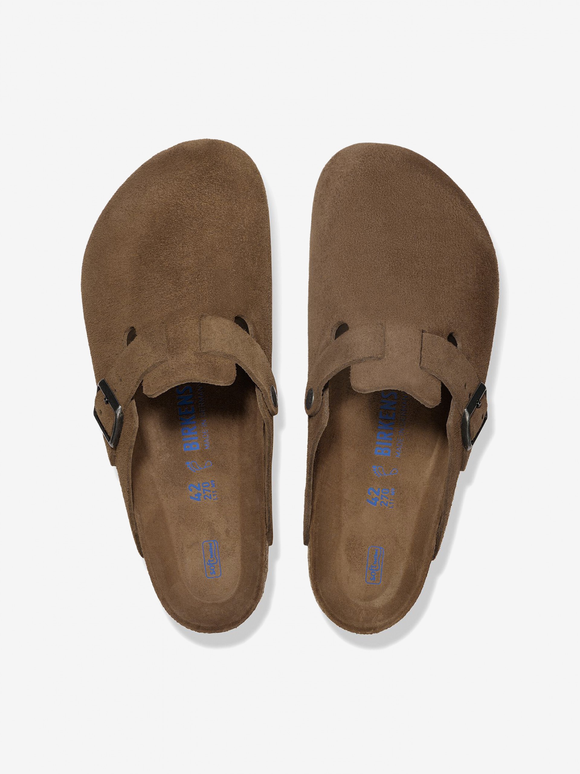 Chanclas Birkenstock Boston Soft Footbed Gamuza Marrones
