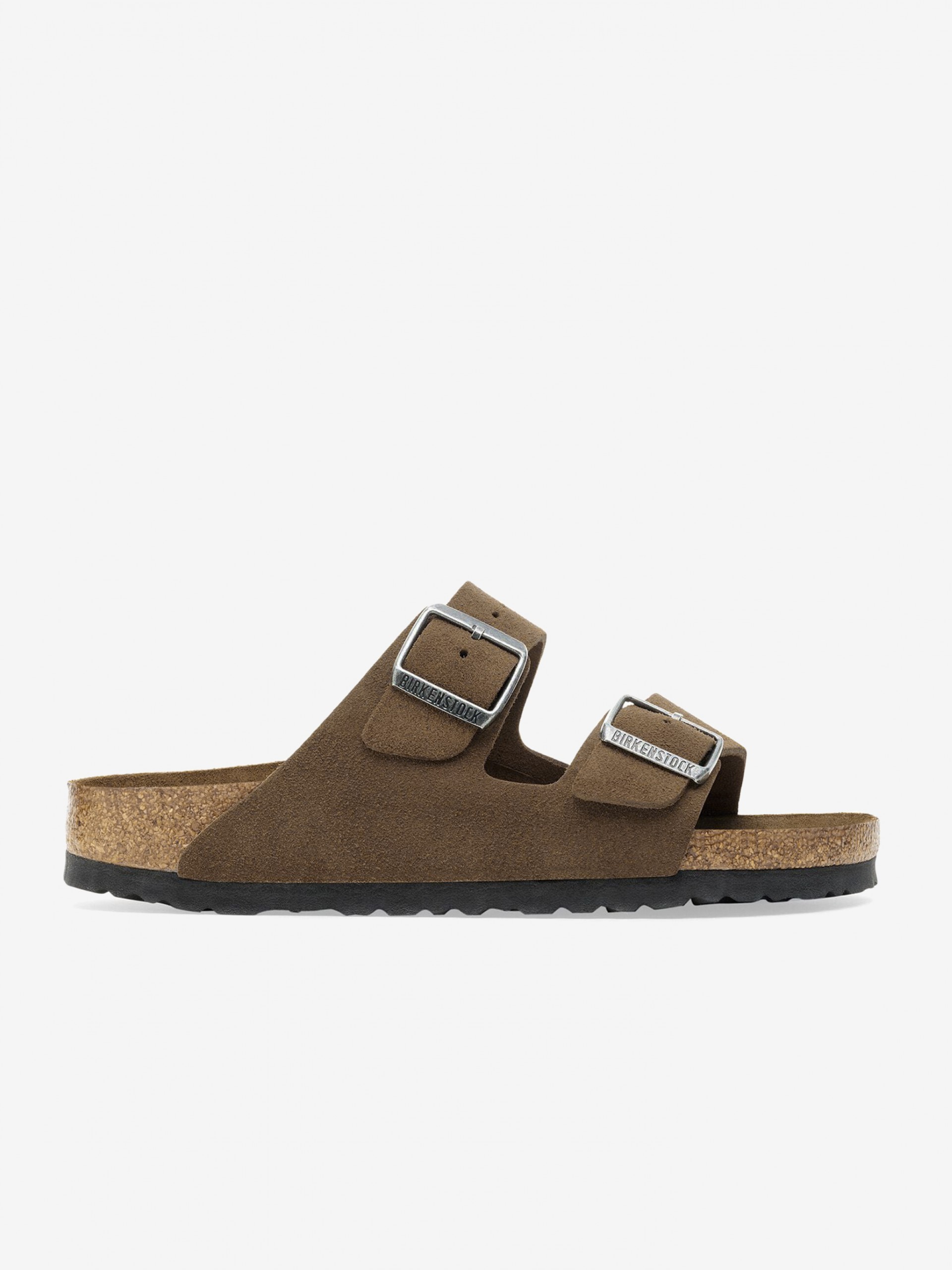 Chinelos Birkenstock Arizona Soft Footbed Couro em Camurça Castanhos
