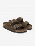 Birkenstock Arizona Soft Footbed Suede Brown Slides