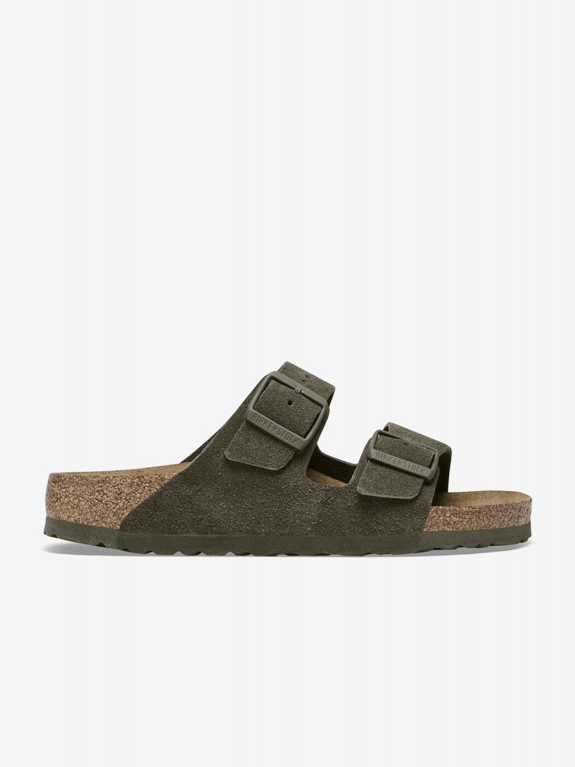 Birkenstock Arizona Suede Leather Green Slides