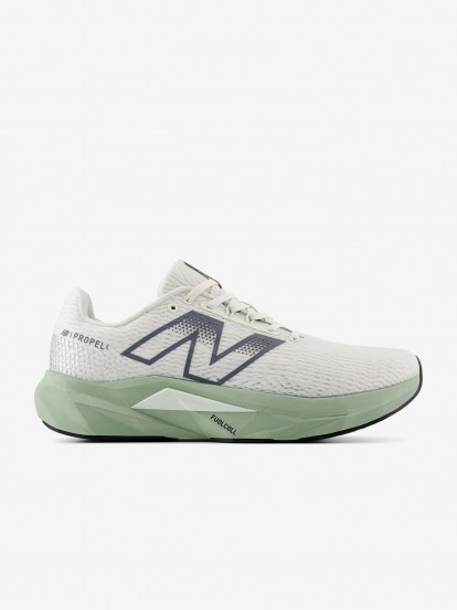 New Balance Fuelcell Propel v5 Beige and Green Running Trainers For Men