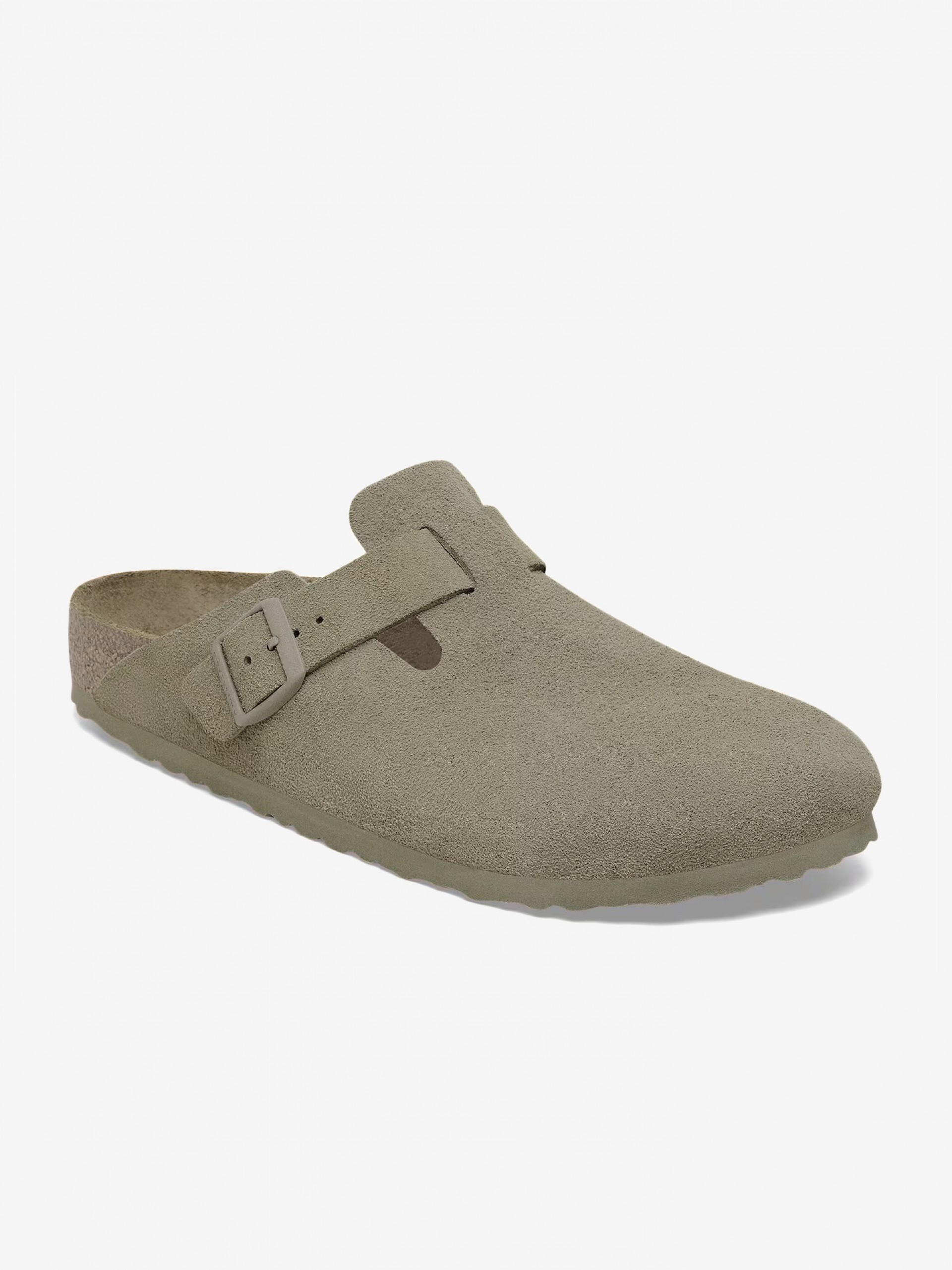 Chinelos Birkenstock Boston Couro em Camurça Verdes