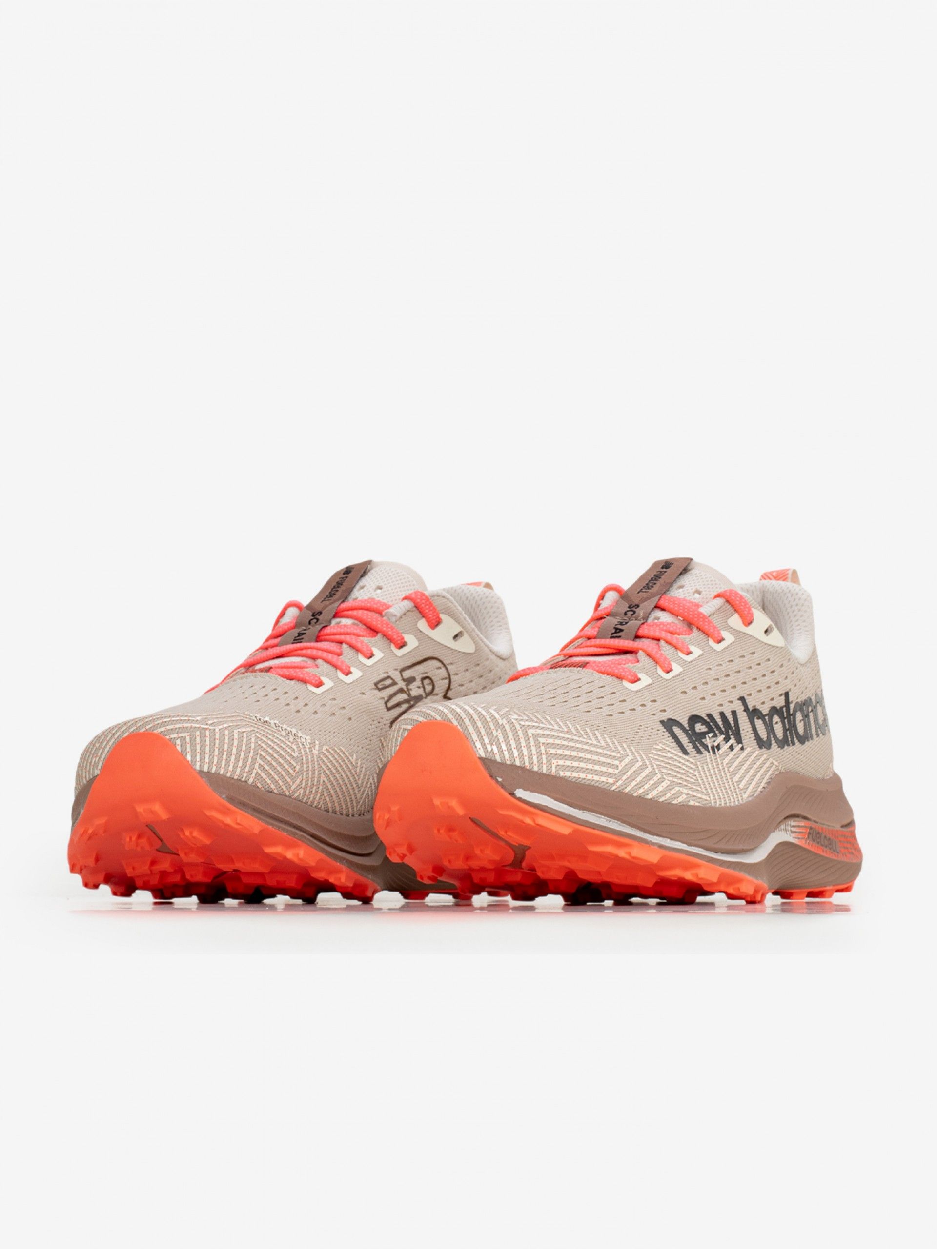 New Balance Fuelcell Supercomp Trail Camel and Salmon Running Trainers For Men