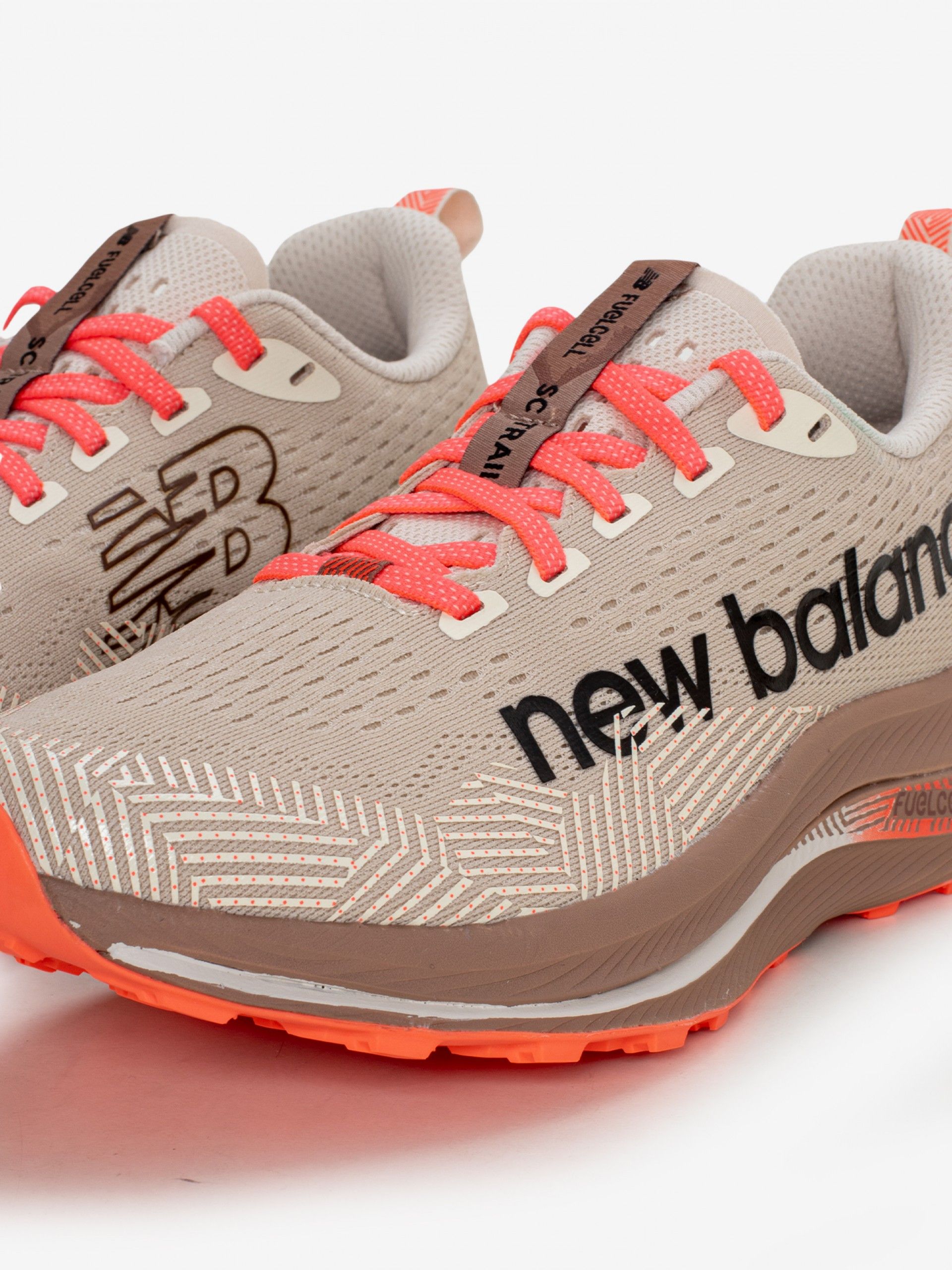 New Balance Fuelcell Supercomp Trail Camel and Salmon Running Trainers For Men