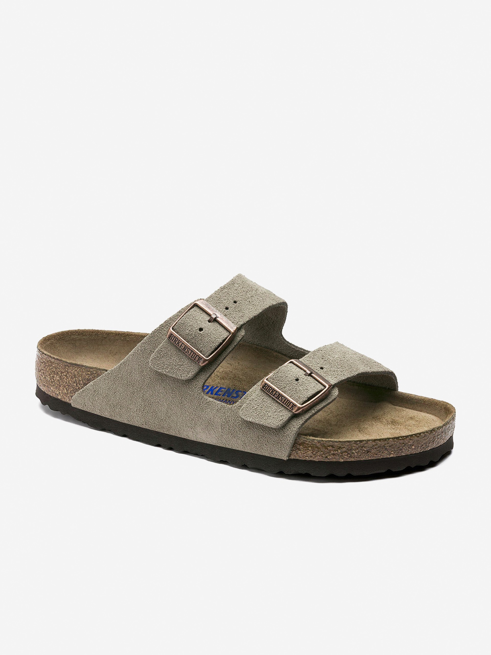 Birkenstock Arizona Soft Footbed Suede Grey Slides