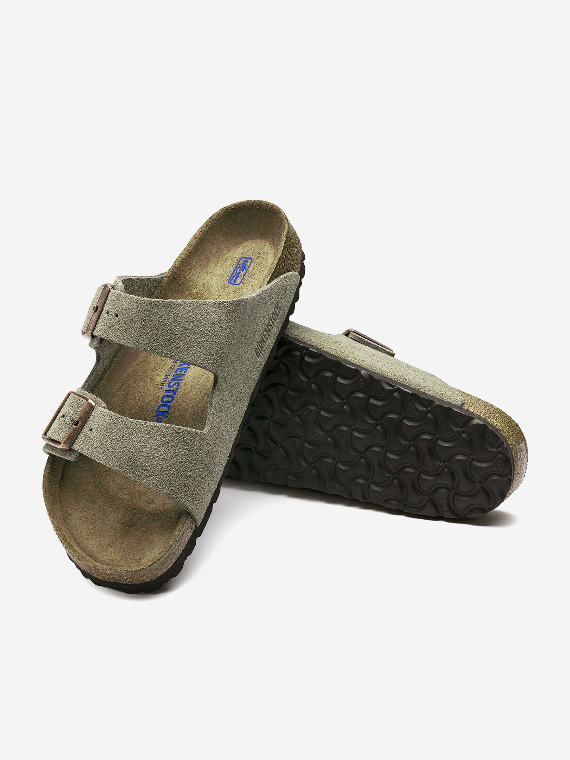 Birkenstock Arizona Soft Footbed Suede Grey Slides