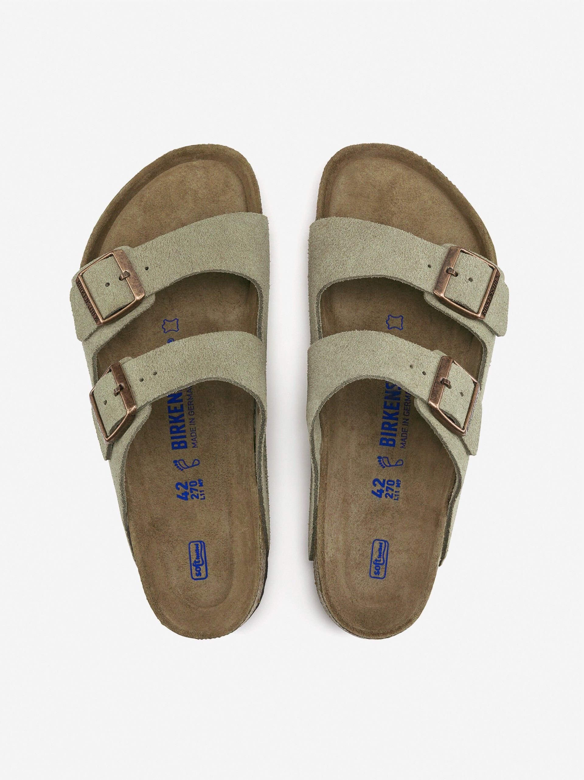 Birkenstock Arizona Soft Footbed Suede Grey Slides