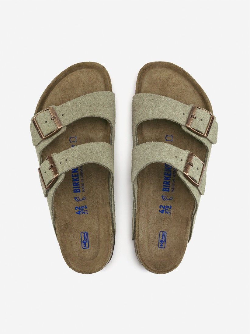 Birkenstock Arizona Soft Footbed Suede Grey Slides