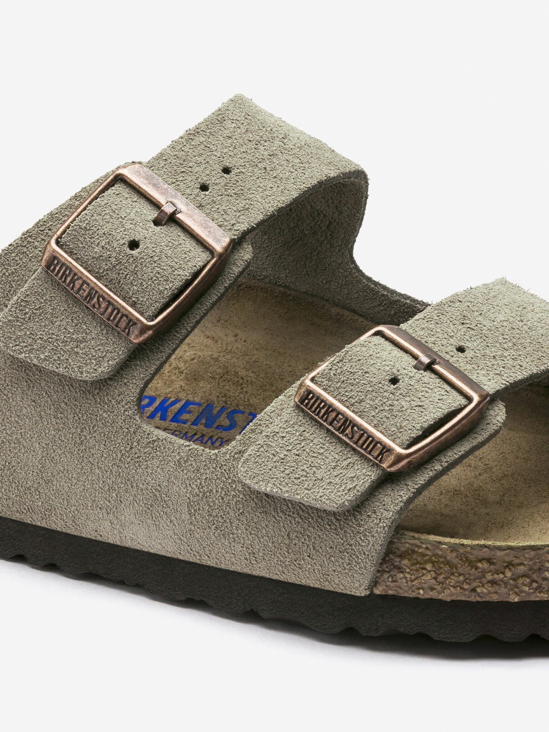 Birkenstock Arizona Soft Footbed Suede Grey Slides