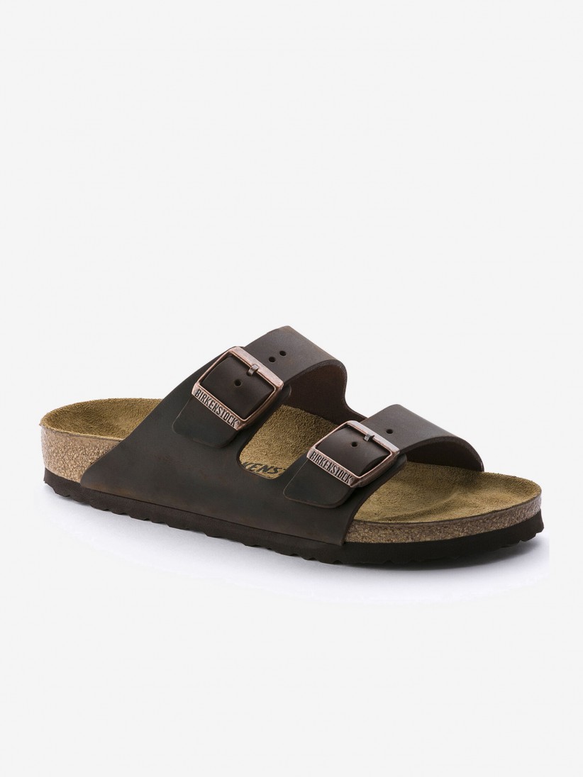 Birkenstock Arizona Oiled Leather Brown Slides