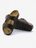 Birkenstock Arizona Oiled Leather Brown Slides