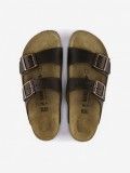 Birkenstock Arizona Oiled Leather Brown Slides