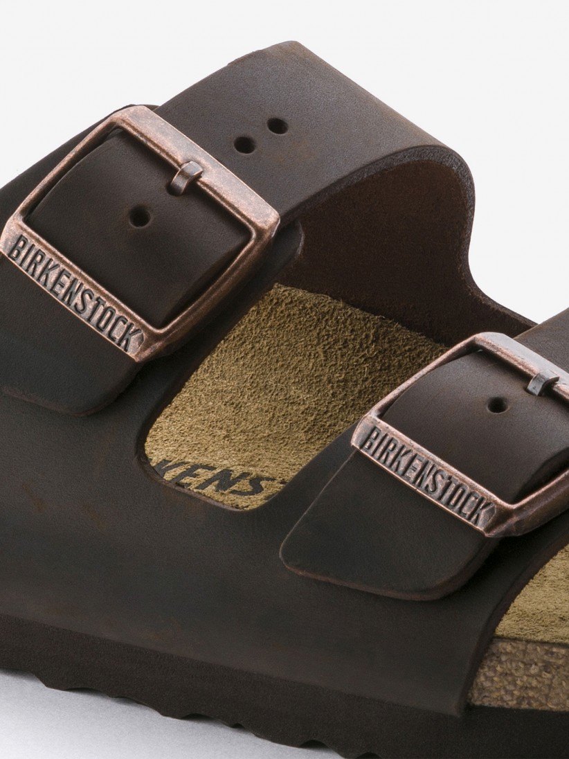 Birkenstock Arizona Oiled Leather Brown Slides