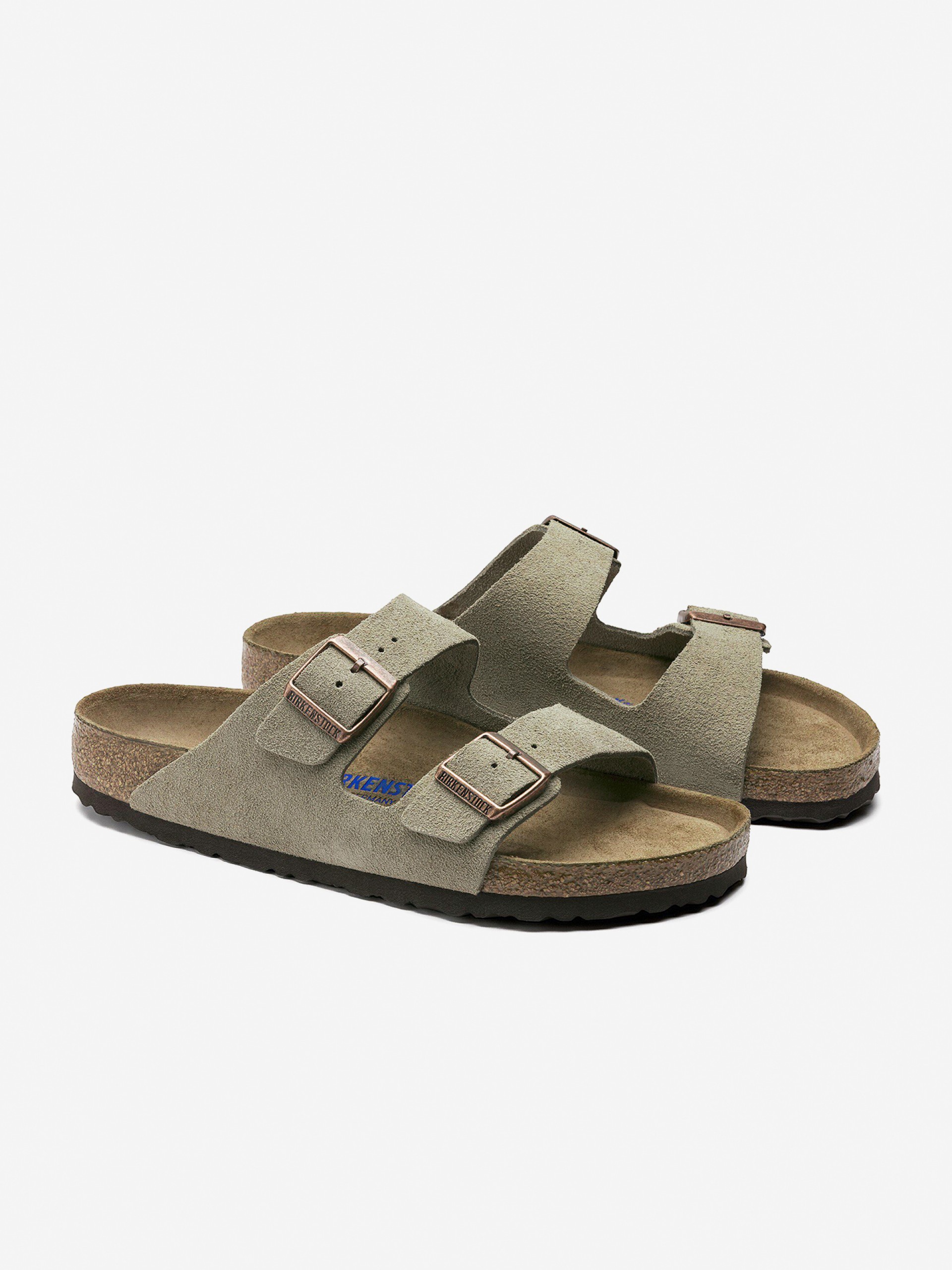 Birkenstock Arizona Soft Footbed Suede Grey Slides