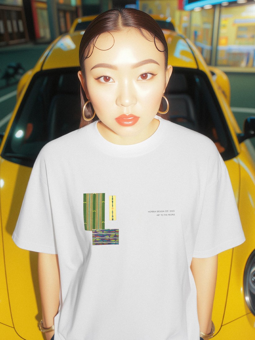 T-shirt Hopera Decorative Patterns Branca